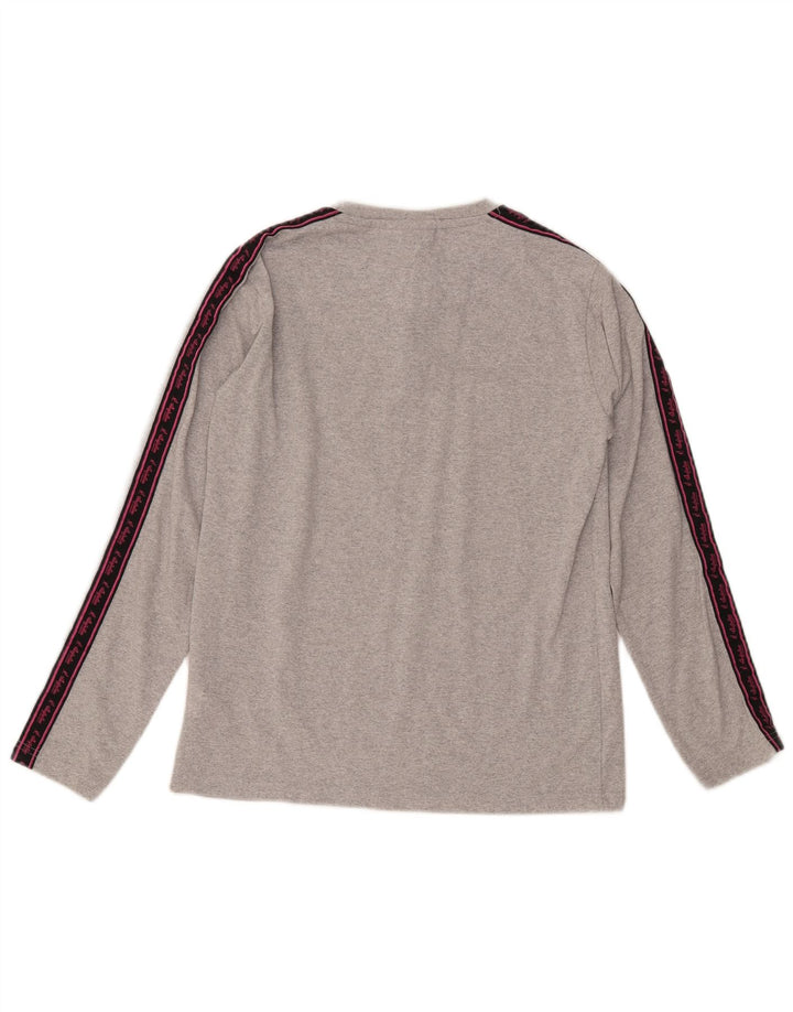 Damski top graficzny z długim rękawem, AUSTRALIAN L'ALPINA, UK 10, mały, szary