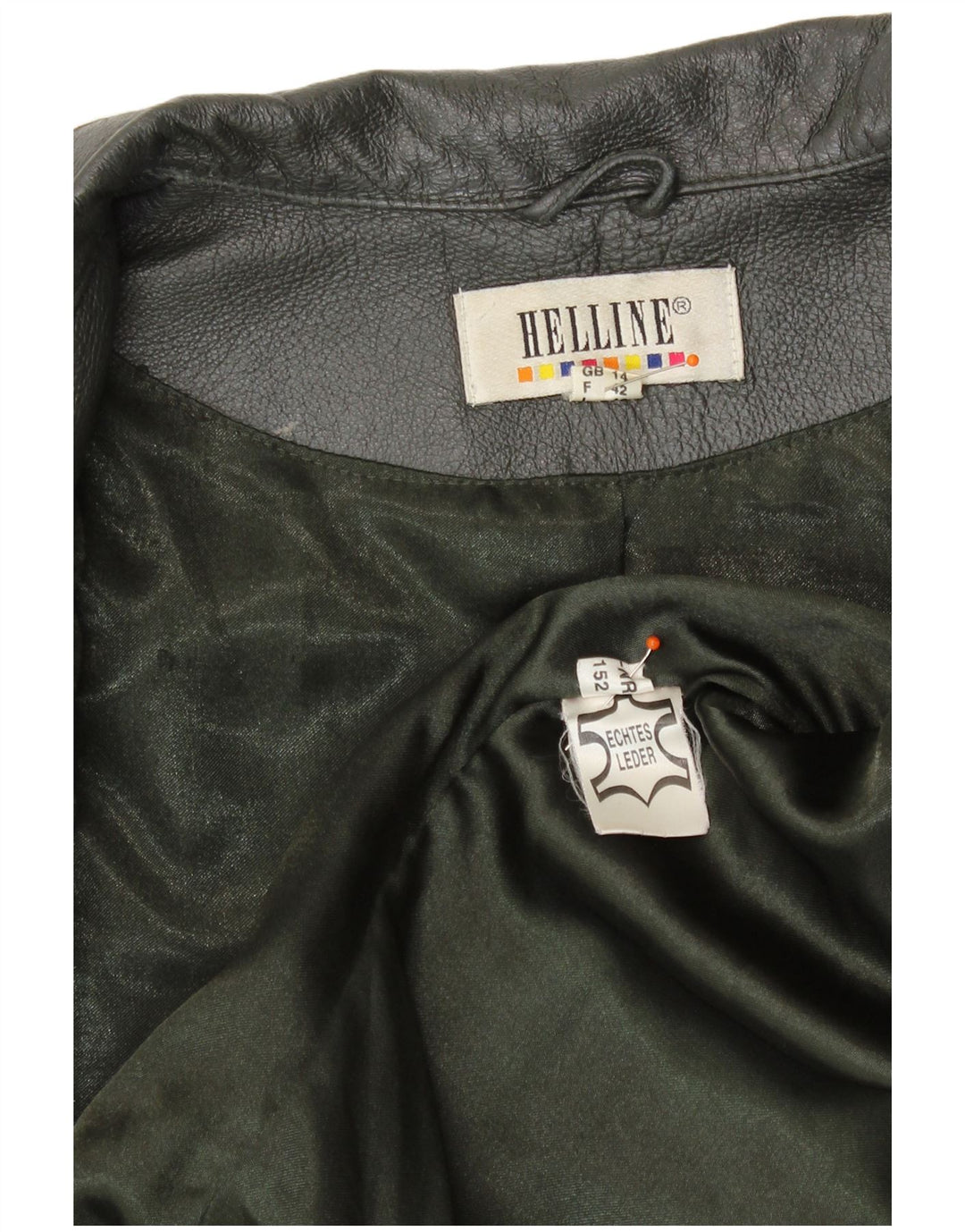 HELLINE Damska kurtka skórzana UK 14 Średnia zielona skóra