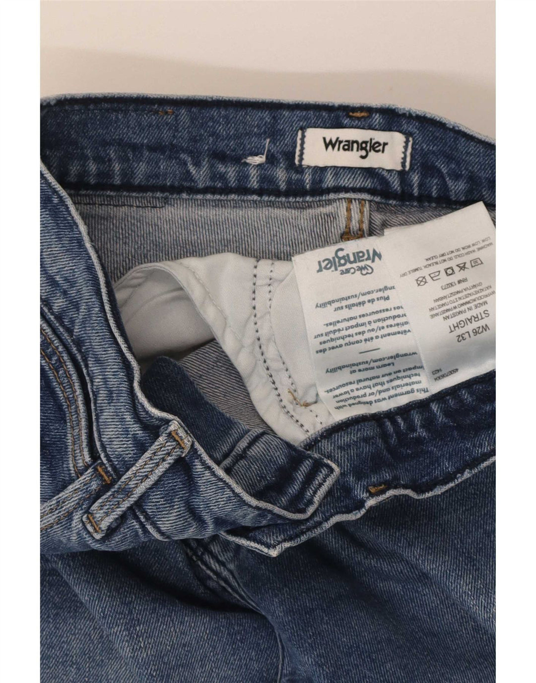 Damskie proste dżinsy Wrangler W26 L28 Niebieskie bawełniane