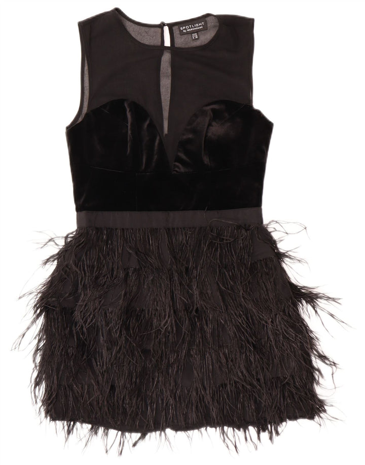 Damska sukienka Charleston bez rękawów Warehouse UK 10, mała, czarna, z poliestru