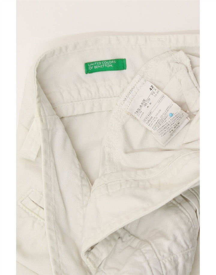 Damskie spodenki Chino Benetton IT 42 Medium W30 Biała bawełna