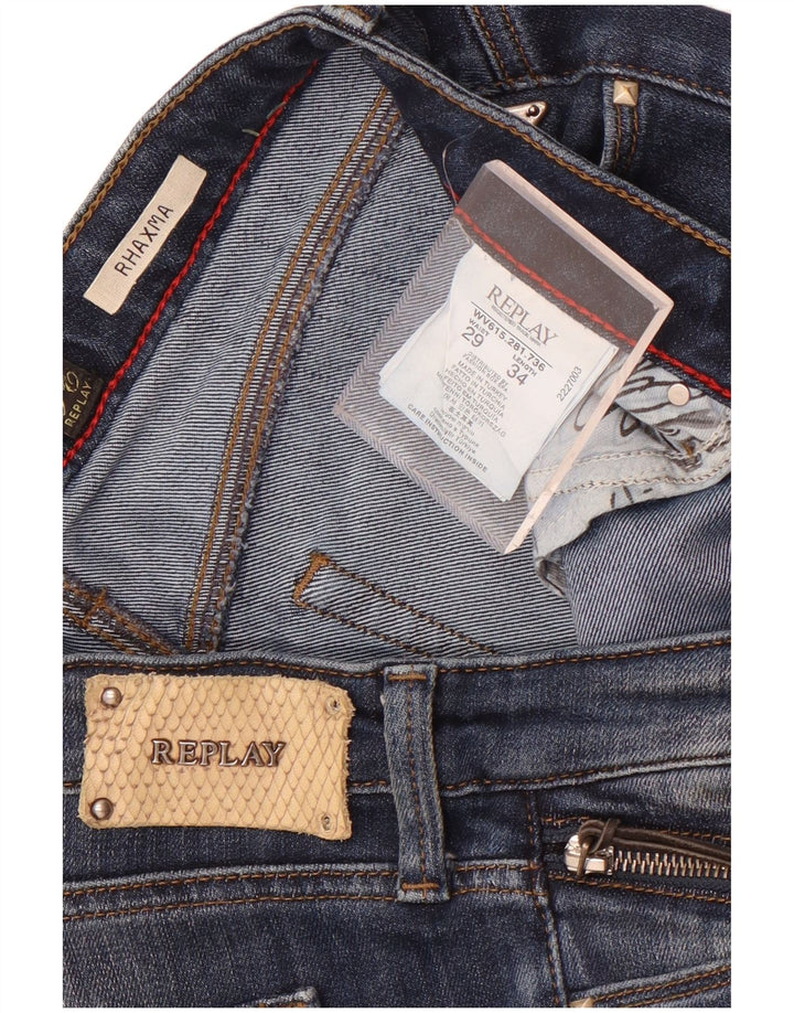 Męskie dżinsy Replay Rhaxma W29 L34 Granatowa bawełna