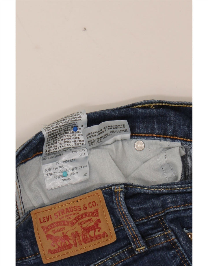LEVI'S Womens 505 Straight Jeans W31 L30 Navy Blue Cotton Vintage Levi's and Second-Hand Levi's from Messina Hembry 