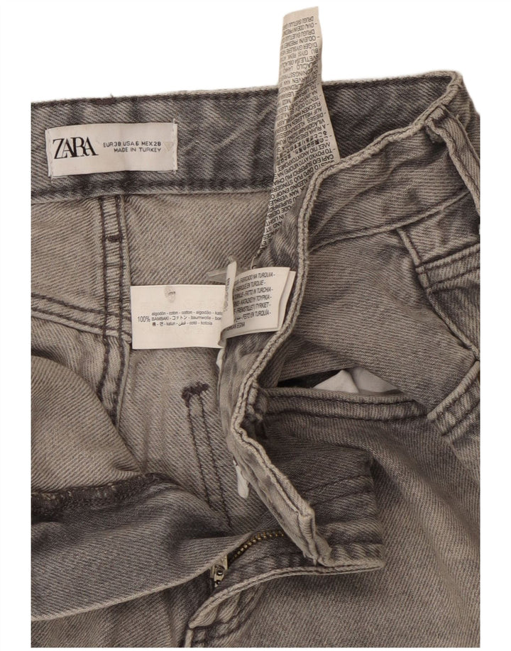 Damskie jeansy z szeroką nogawką Zara EU 38 Medium W28 L33 Szara bawełna