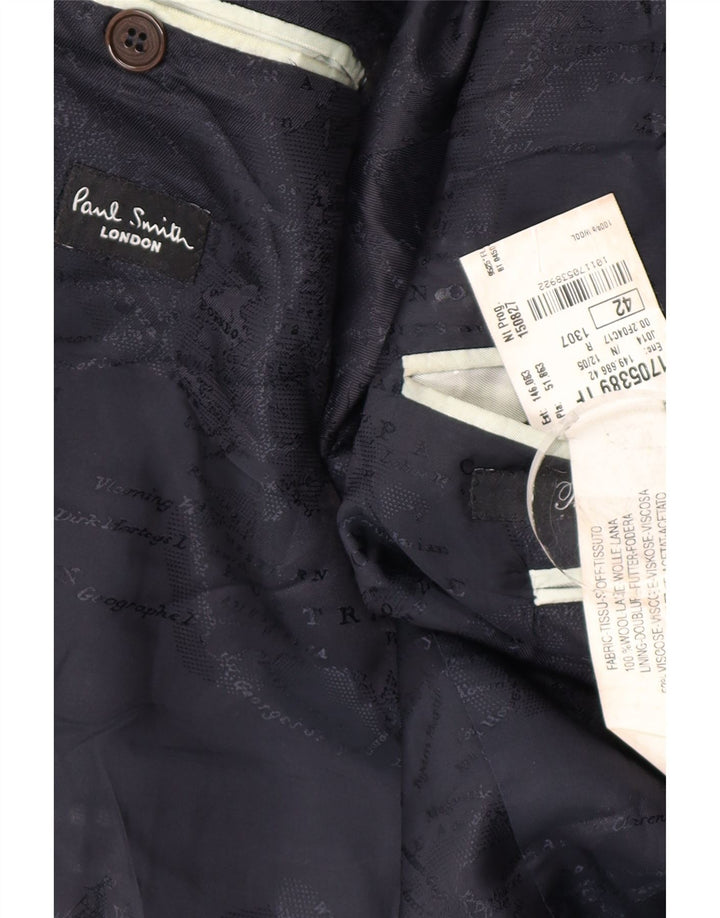 Męska marynarka Paul Smith zapinana na 2 guziki, UK 42 XL, granatowa, wełniana w prążki