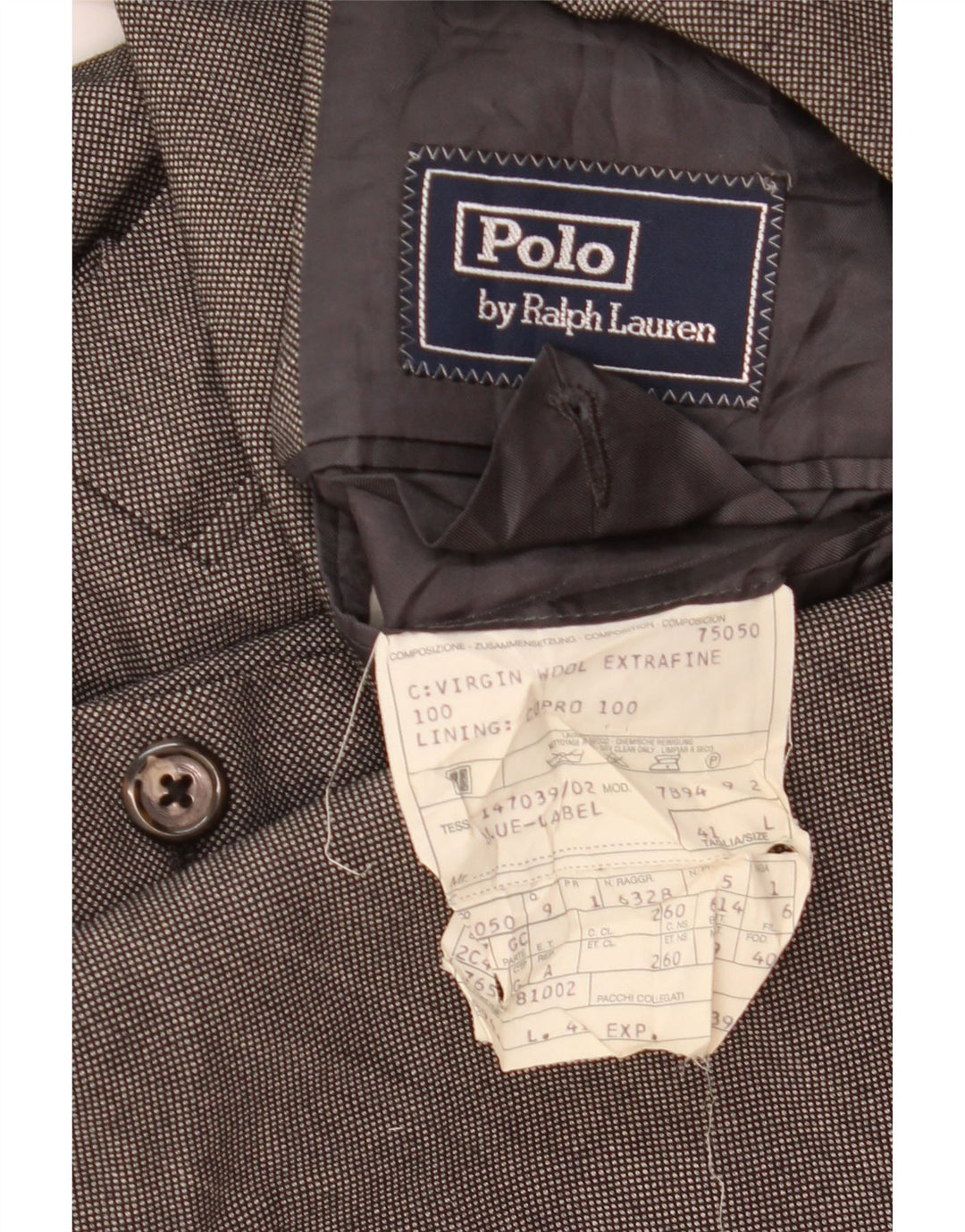 Polo Ralph Lauren Męska długa marynarka zapinana na 3 guziki UK 41, duża, szara