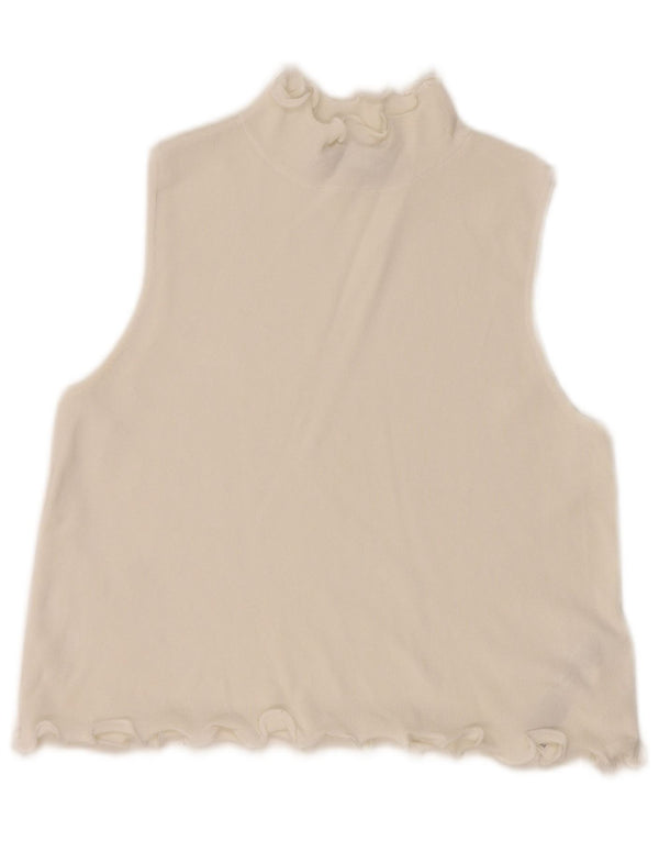 Damska krótka kamizelka Zara UK 10 Small White Wiskoza