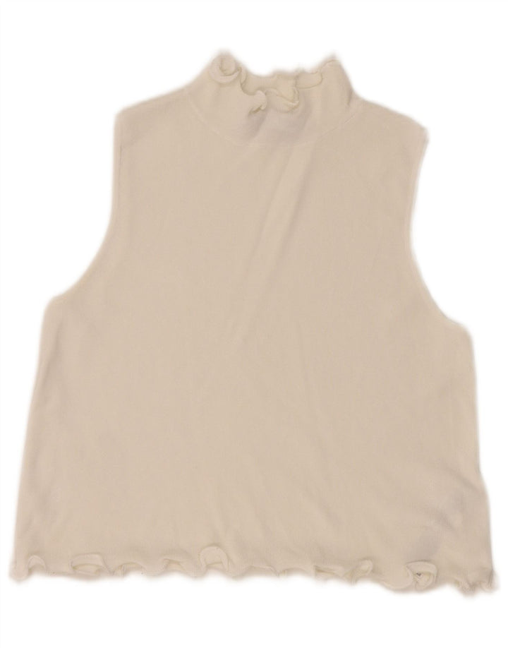 Damska krótka kamizelka Zara UK 10 Small White Wiskoza