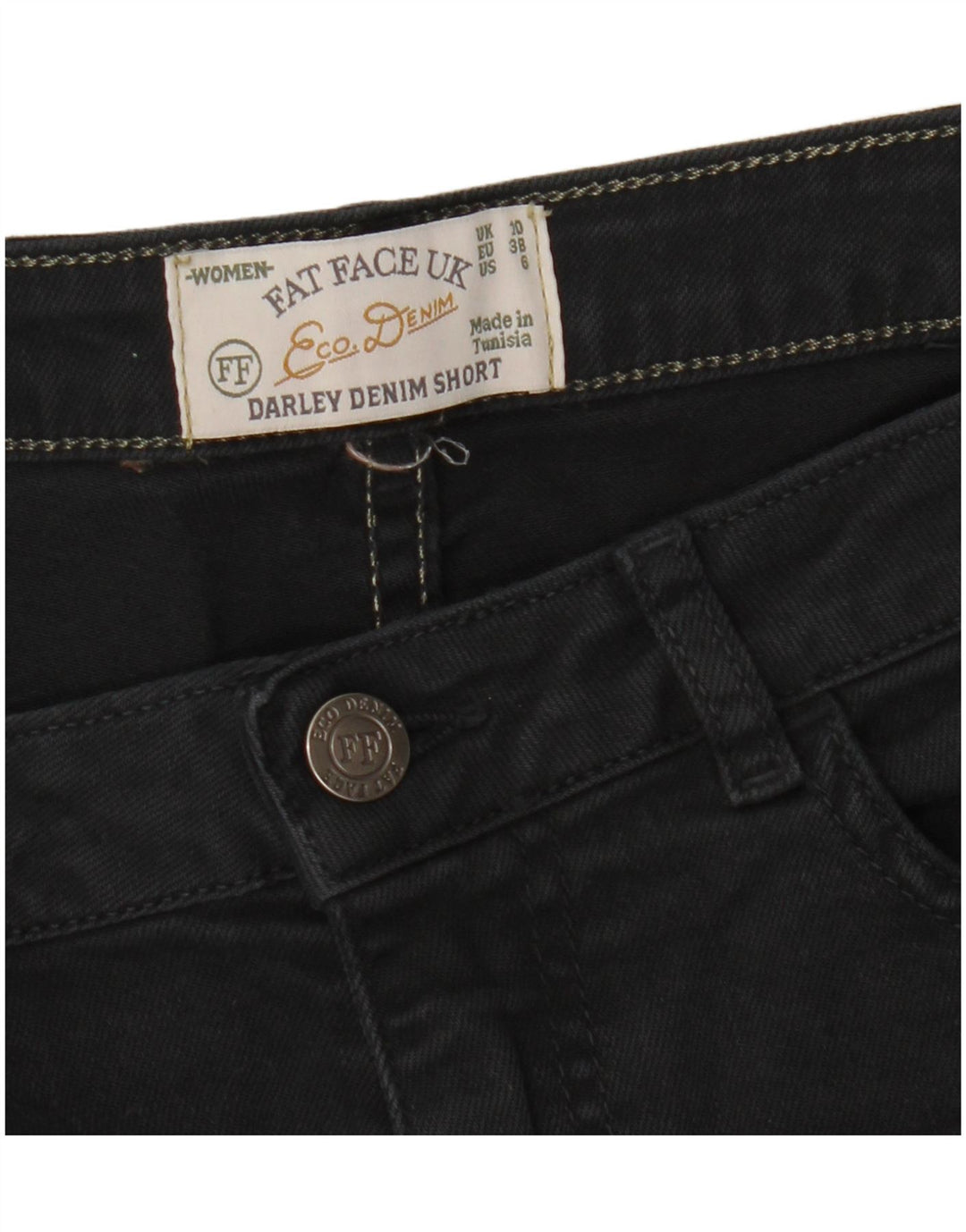 Damskie spodenki jeansowe FAT FACE UK 10 Small W26 czarne