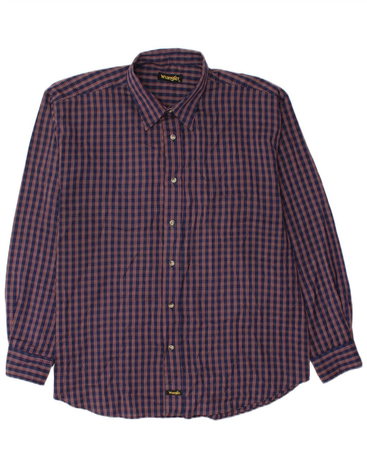 WRANGLER Męska koszula flanelowa XL w granatową kratkę