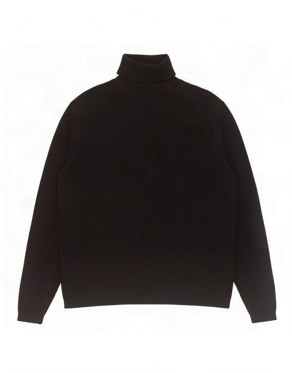 Marks & Spencer Damski sweter z golfem UK 16, duży, czarny, wiskoza