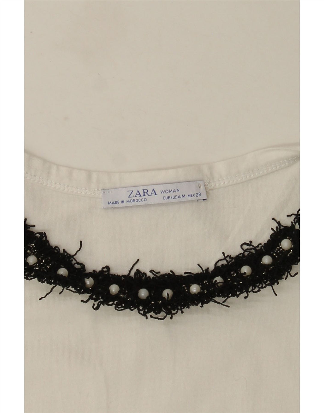 T-shirt damski Zara Top UK 12 Średni biały