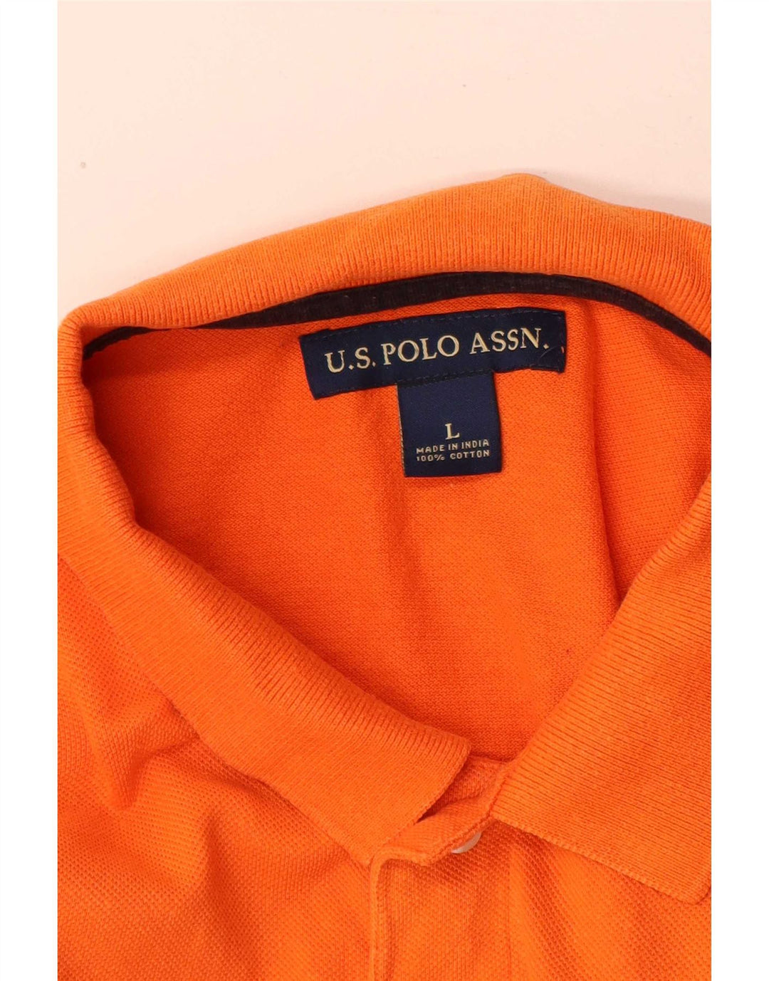 US Polo Assn. Koszula męska duża, pomarańczowa, bawełniana