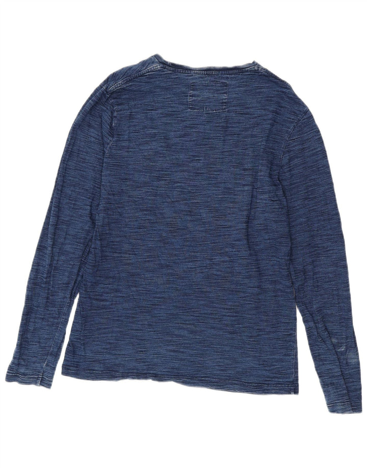 JACK WILLS Męski top z długim rękawem, duży, granatowy, bawełniany w cętki