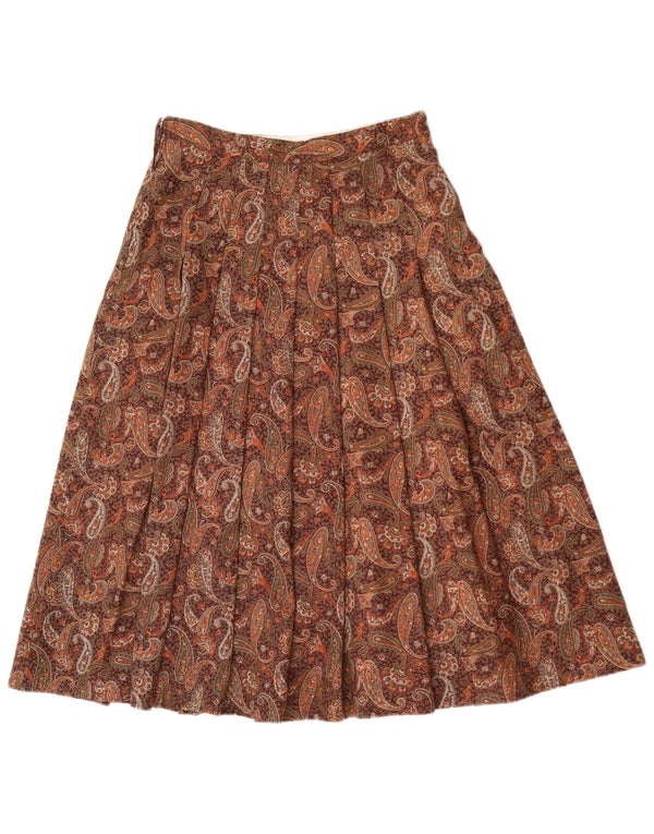 Vintage damska plisowana spódnica IT 42 Medium W26 Brown Paisley