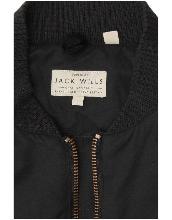 Męska kurtka bomber Jack Wills UK 40, duża, czarna, bawełniana