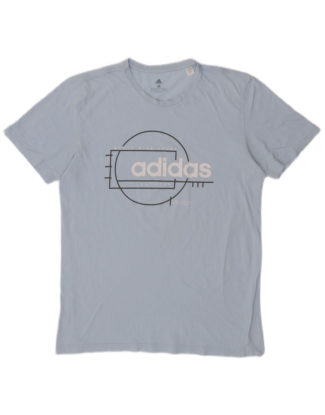 Męski T-shirt z grafiką ADIDAS, średni niebieski
