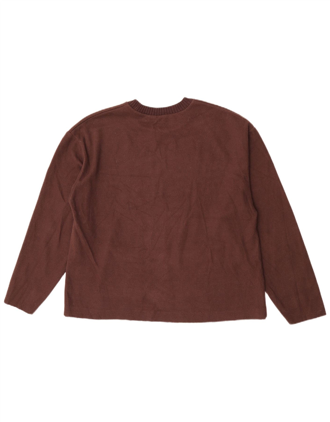 Damski sweter Zara z dekoltem w łódkę, UK 16, duży, brązowy poliester