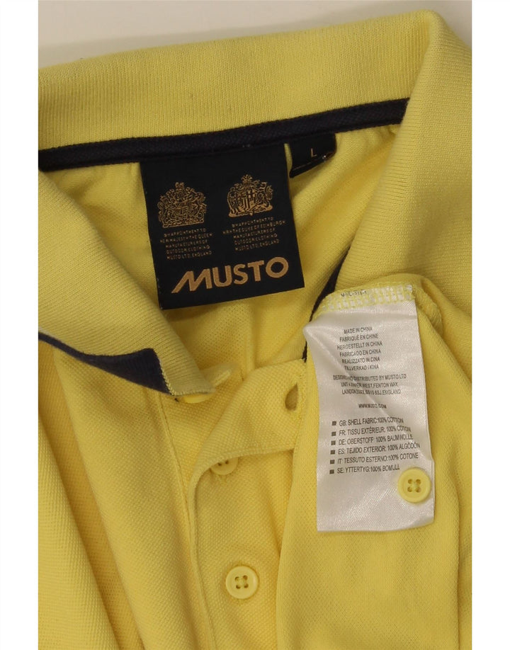 Męska koszulka polo MUSTO, duża, żółta, bawełniana