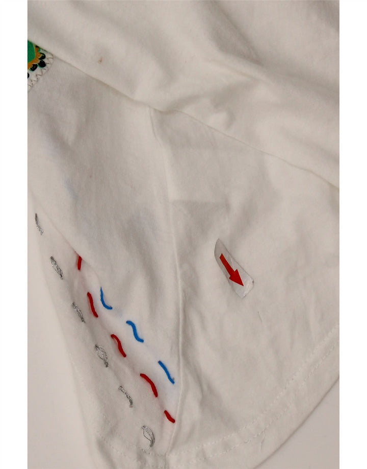 DESIGUAL Damski graficzny asymetryczny top tunikowy UK 18 XL, wielobarwny w kwiaty