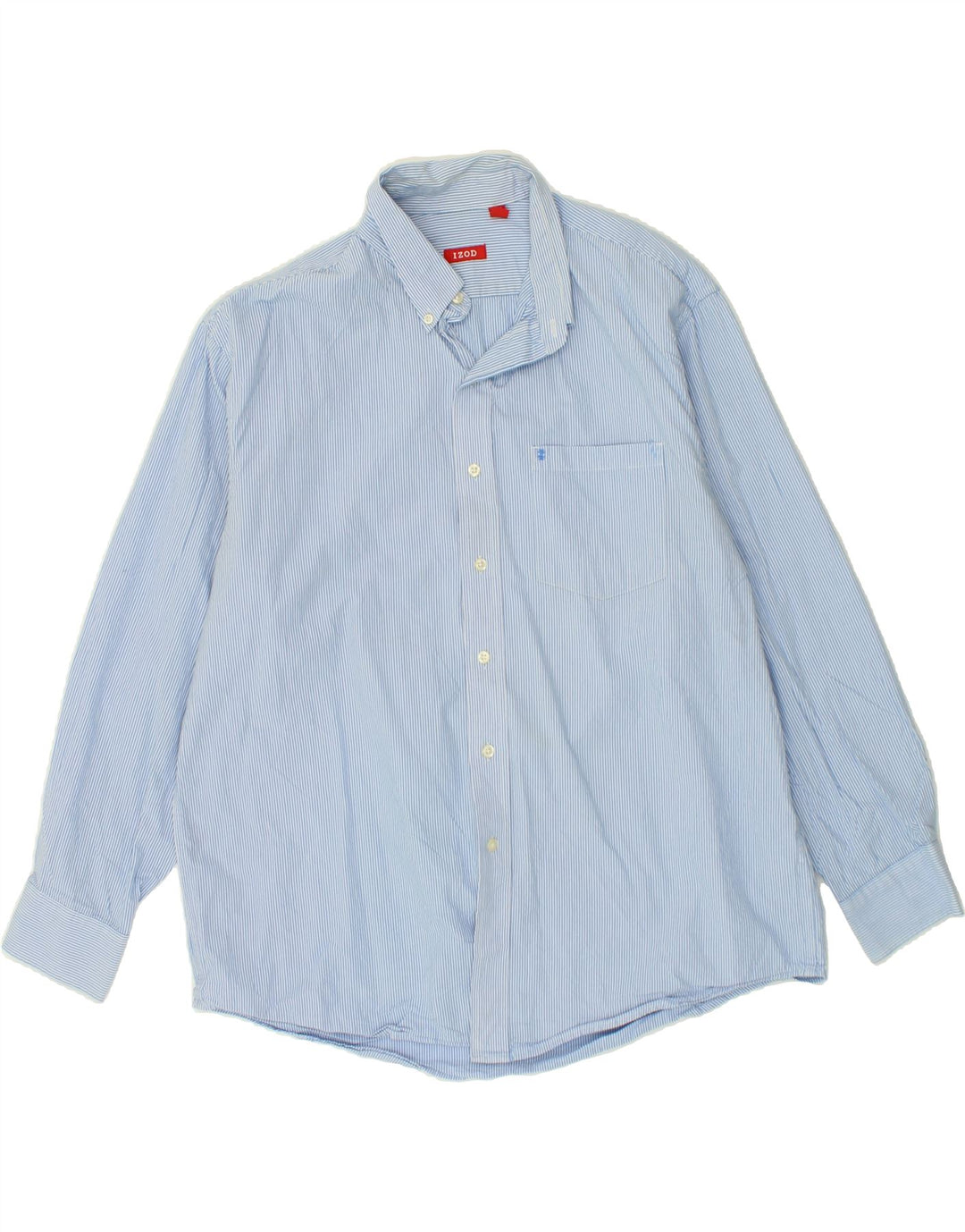 IZOD Mens Shirt XL Blue Pinstripe Cotton Vintage Izod and Second-Hand Izod from Messina Hembry 