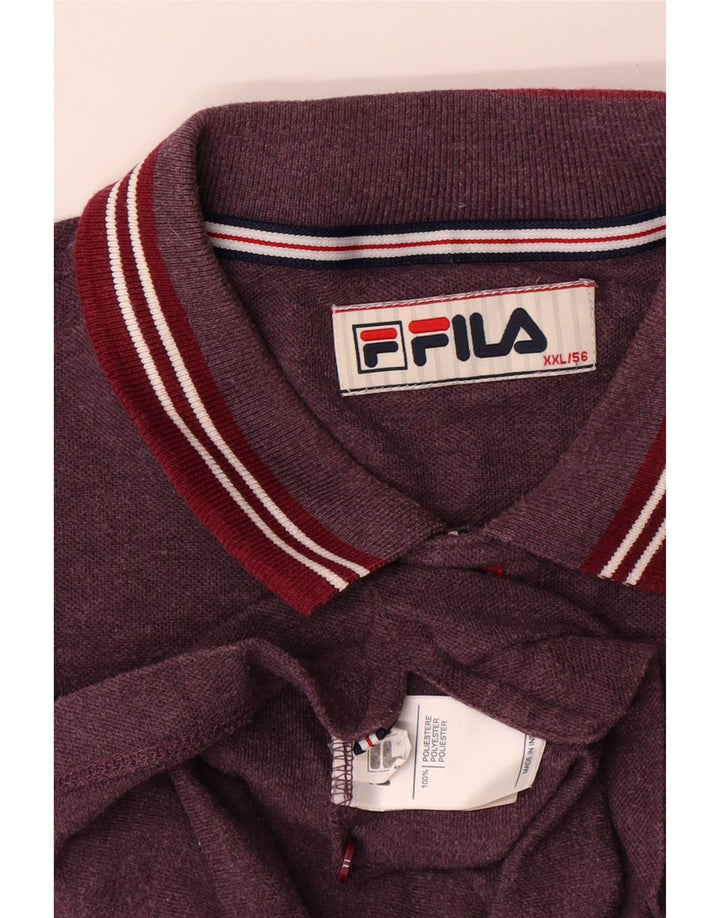 Męska koszulka polo Fila IT 56 2XL Burgundowy poliester