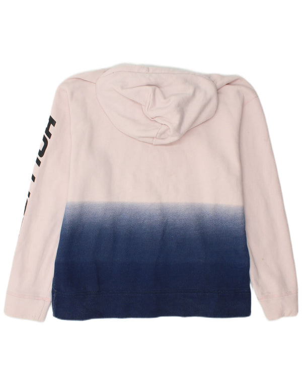 HOLLISTER Męski sweter z kapturem i grafiką, duży, biały, bawełniany w bloki kolorów