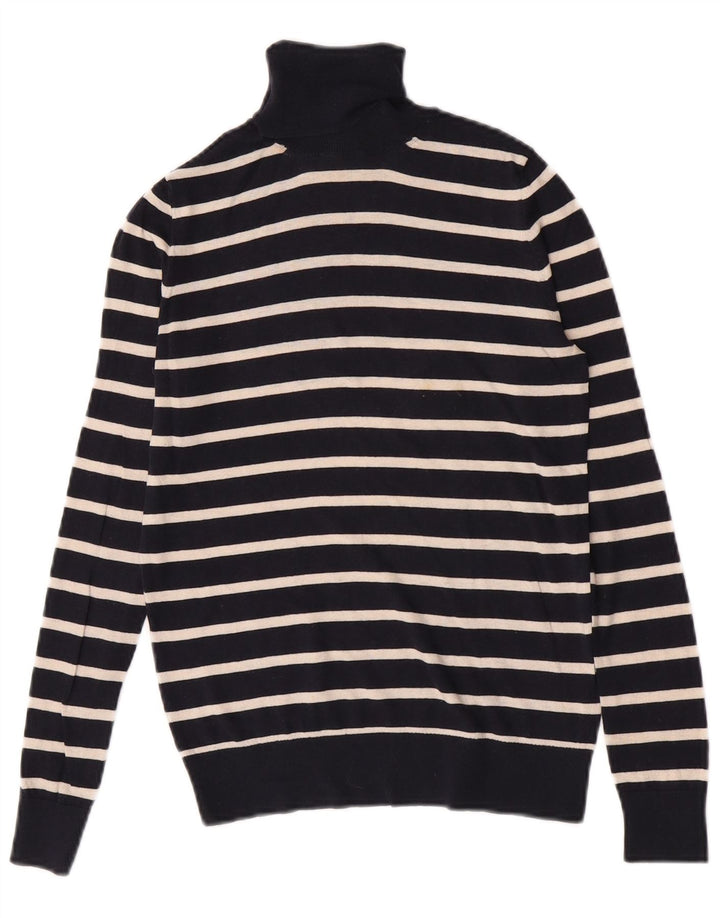 Sweter damski Massimo Dutti z wywijanym dekoltem UK 10 w małe granatowe paski