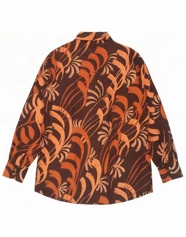 Koszula męska w stylu vintage w abstrakcyjny wzór, średni brąz
