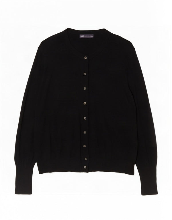 Marks & Spencer Damski sweter kardigan UK 20 2XL Czarna wiskoza