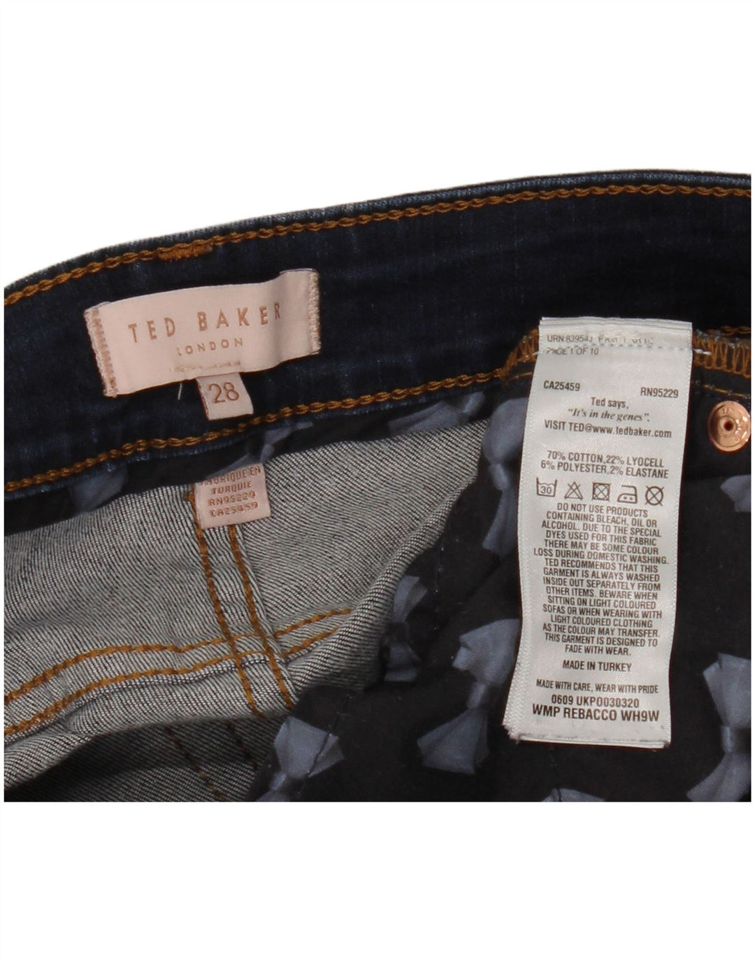 Damskie jeansy obcisłe TED BAKER W28 L27 Granatowe, bawełniane