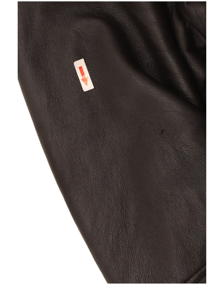 Vintage męski płaszcz z owczej skóry IT 52 XL, czarny z owczej skóry