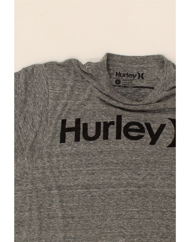 HURLEY Mens Premium Fit Graphic T-Shirt Top Small Grey Flecked Polyester Vintage Hurley and Second-Hand Hurley from Messina Hembry 