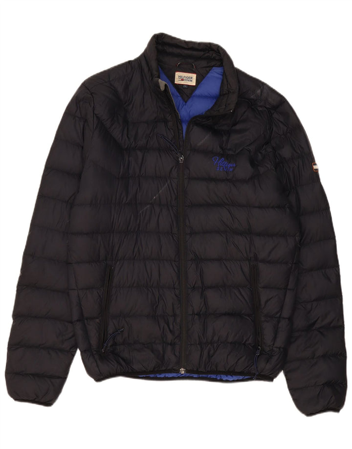 Męska ocieplana kurtka Tommy Hilfiger UK 40, duża, czarna nylonowa