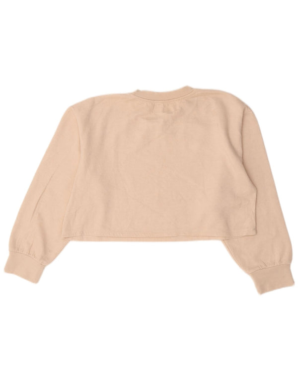 Damska bluza Zara Crop Sweter UK 14 Średnia złamana biała bawełna
