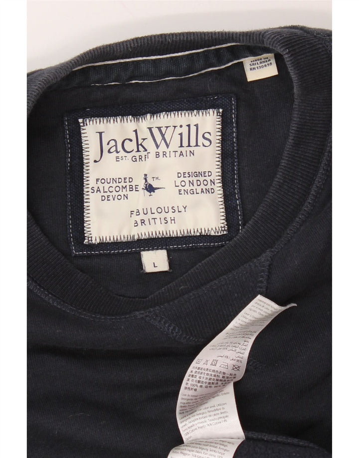 JACK WILLS Męski sweter, duży, granatowy, bawełniany