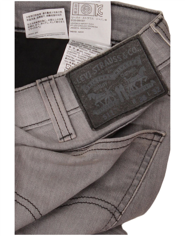 Męskie jeansy Levi's 511 Slim W38 L32 Szara bawełna