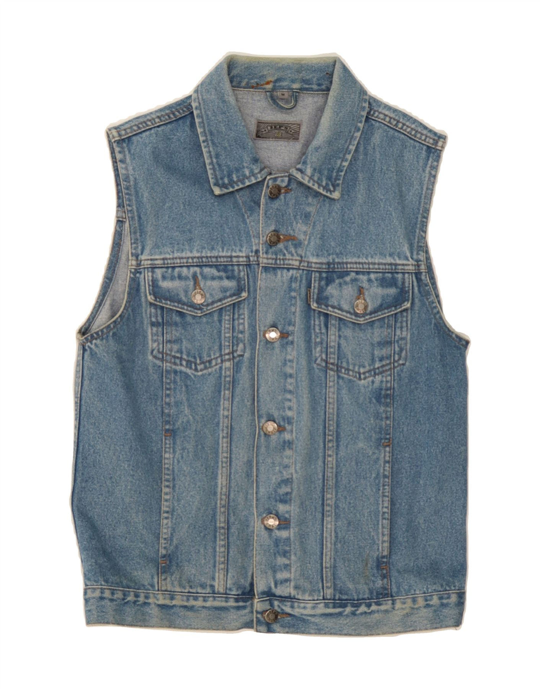 JEP'S Womens Denim Gilet UK 14 Medium Blue Vintage Jep's and Second-Hand Jep's from Messina Hembry 