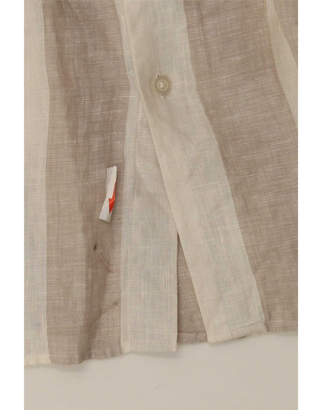 Koszula męska Massimo Dutti, lniana w średnie beżowe paski