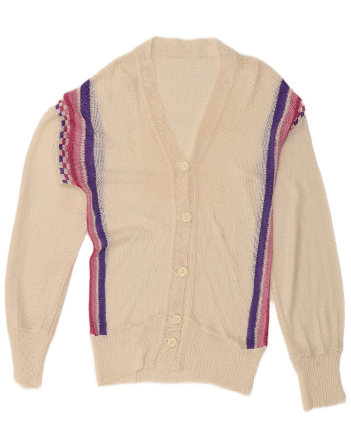 Sweter damski w stylu vintage, UK 12, średni, w białe paski