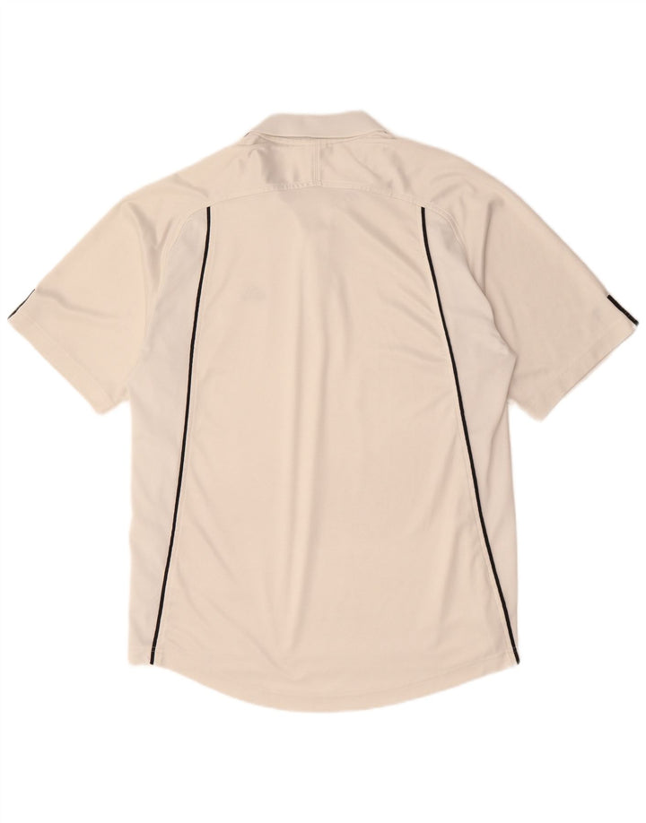 Męska koszulka polo Adidas UK 42/44, duża, biała, poliestrowa