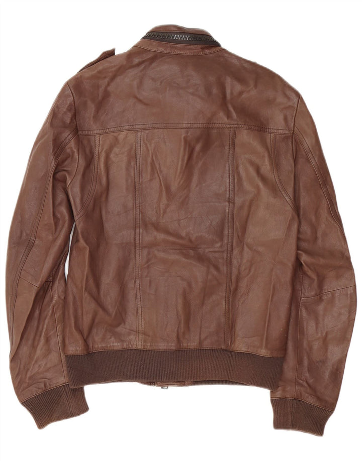 Męska skórzana kurtka wojskowa Zen IT 48 Średnia brązowa skóra