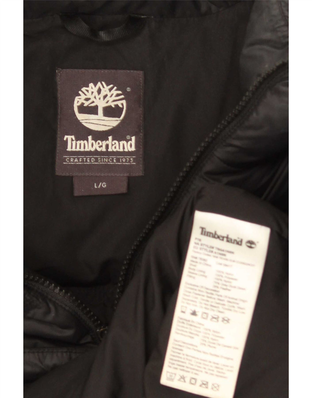 Męska ocieplana kurtka Timberland UK 40, duża, czarna nylonowa