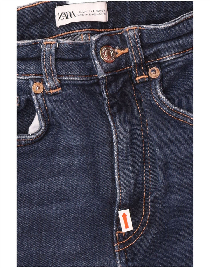 Damskie jeansy obcisłe z wysokim stanem Zara EU 34 2XS W24 L27 Niebieskie