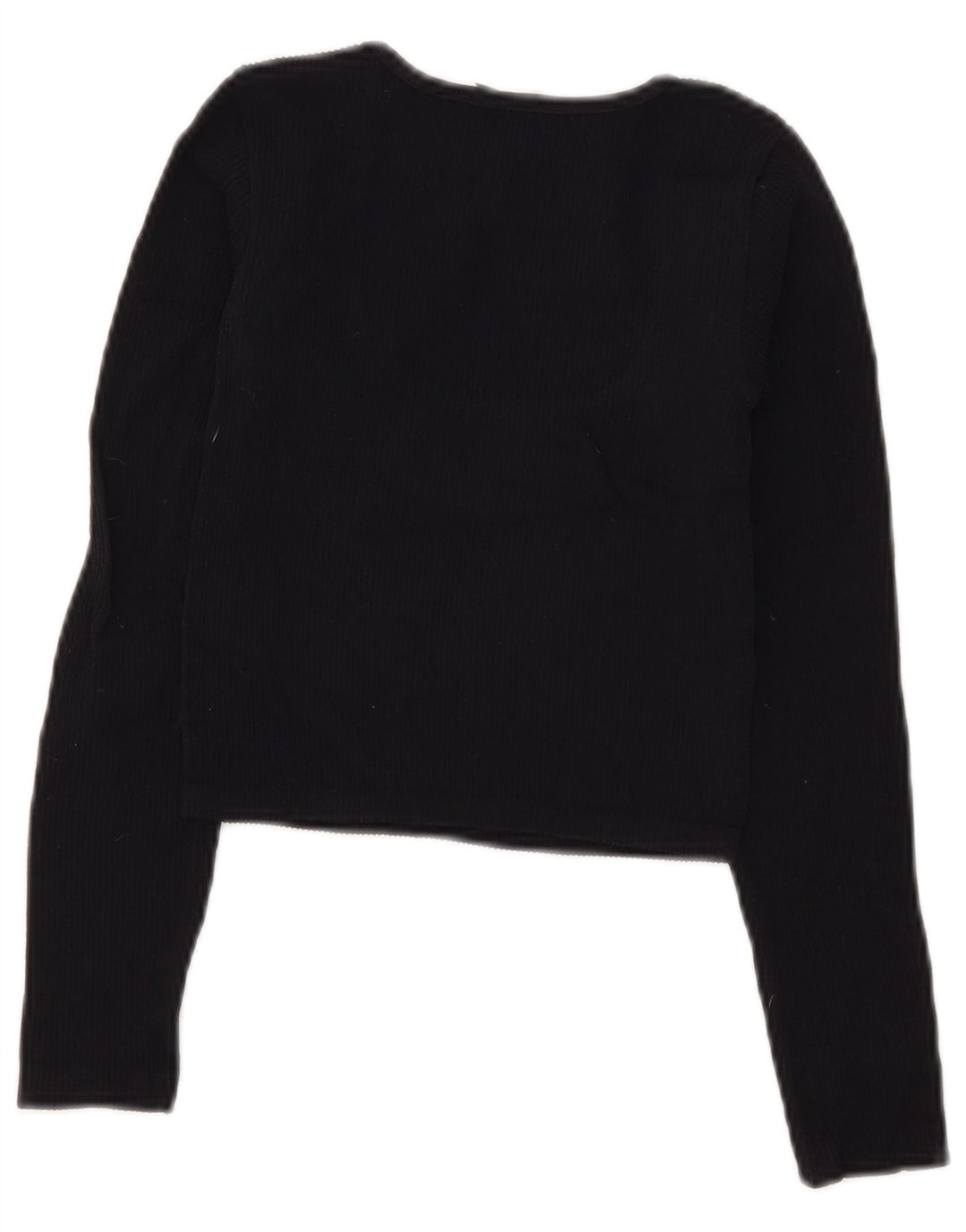 Damski krótki top Zara z długim rękawem, UK 4 XS, czarny poliamid