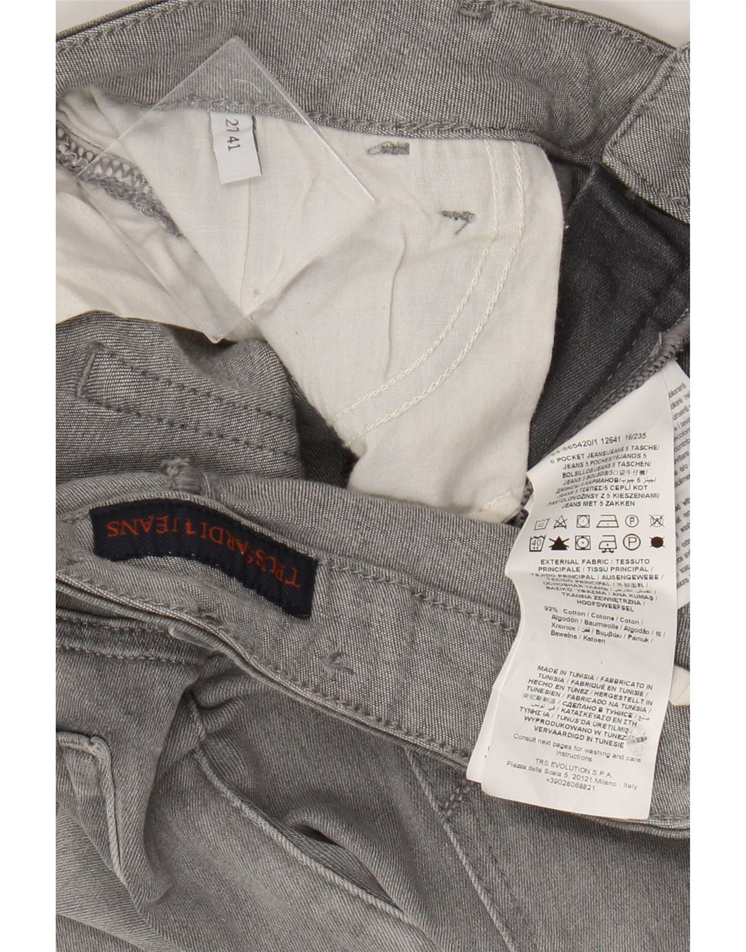 Damskie proste dżinsy TRUSSARDI W27 L25 Szara bawełna