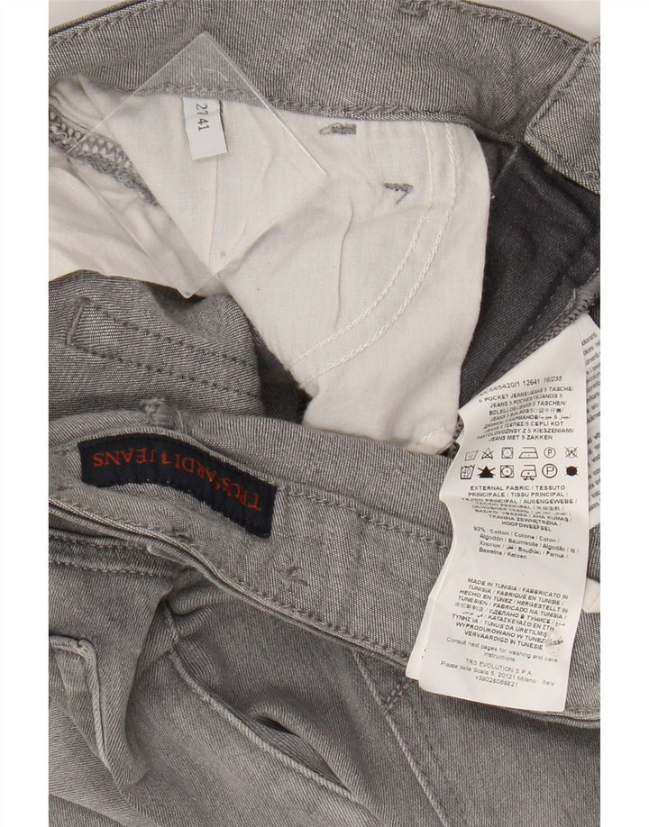 Damskie proste dżinsy TRUSSARDI W27 L25 Szara bawełna