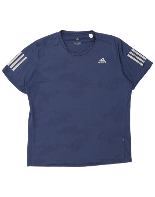 Adidas Mens Climacool T-Shirt Top Large Navy Blue Camouflage
