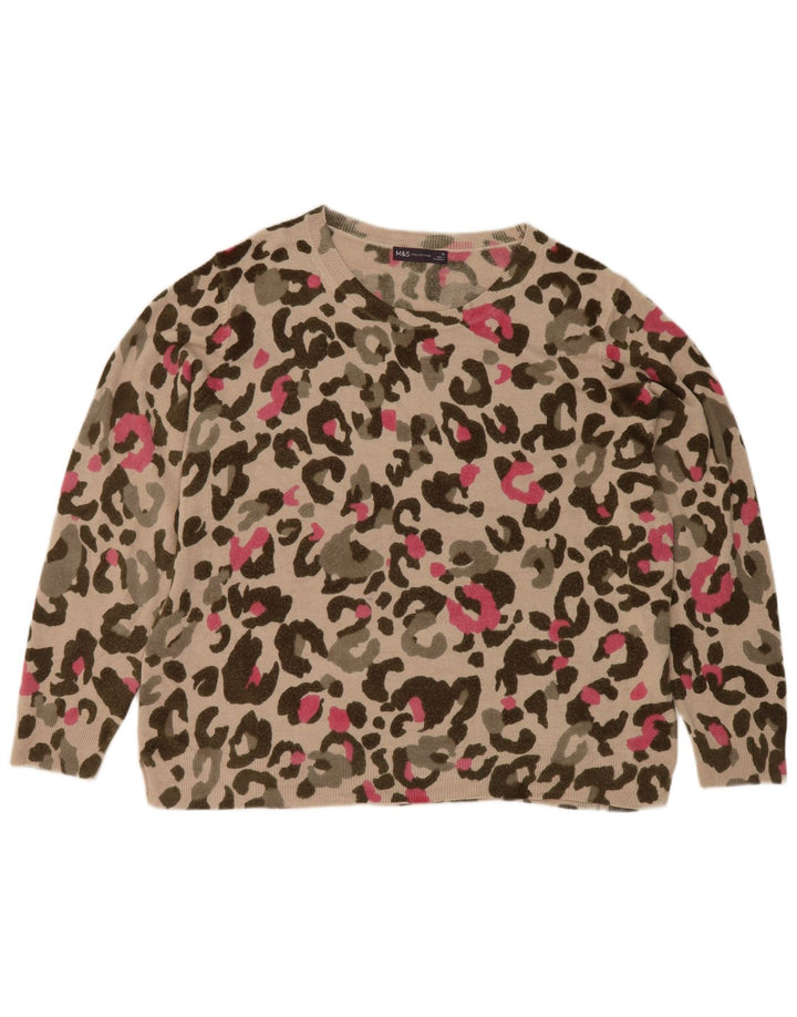 Marks & Spencer Damski sweter z abstrakcyjnym wzorem i dekoltem w łódkę, UK 20 2XL
