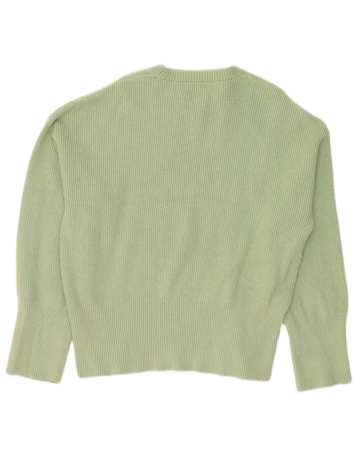 Damski sweter Marks & Spencer z okrągłym dekoltem, UK 14, średni zielony wiskoza